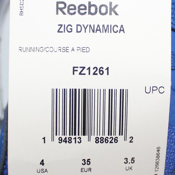 Reebok Zig Dynamica Sneaker Running Shoe Boy's Blue US 4 - Picture 5 of 5